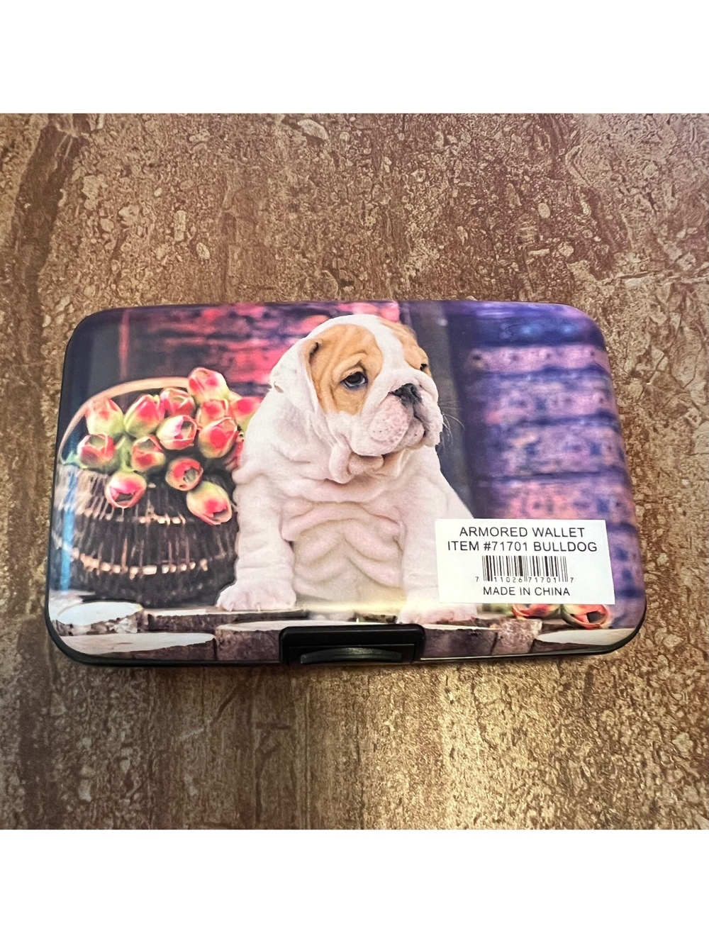 Armored Wallet with Bulldog Puppy Design